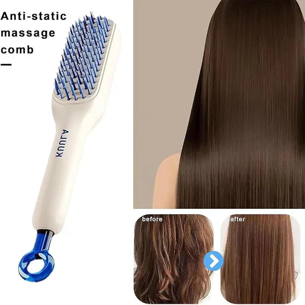 Revolutionize Your Hair Care: The 4-in-1 Self-Cleaning Hair Brush!