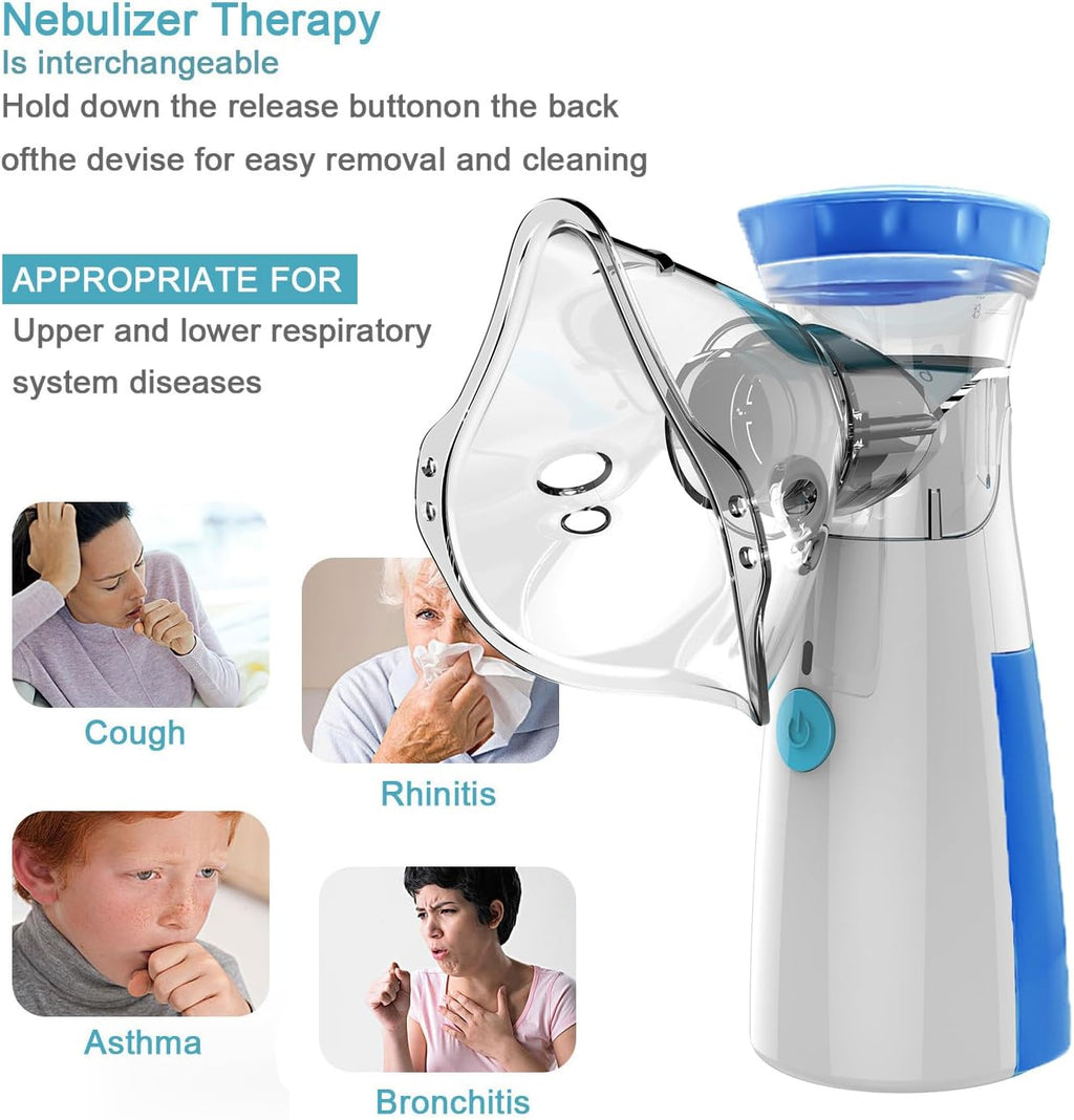 Mini Portable Silent Mesh Nebulizer — Handheld Inhaler for Asthma & Respiratory Care