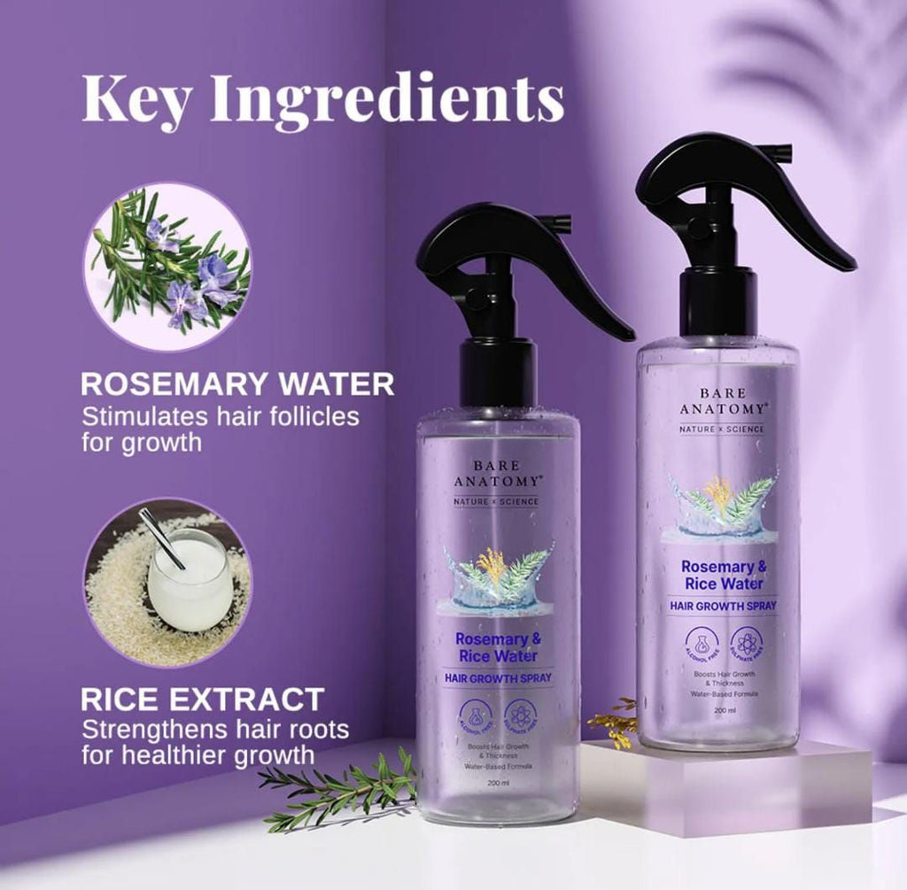 SS Smart Shop Hair Growth Spray in a 200ml bottle, featuring a spray nozzle and clear liquid inside.