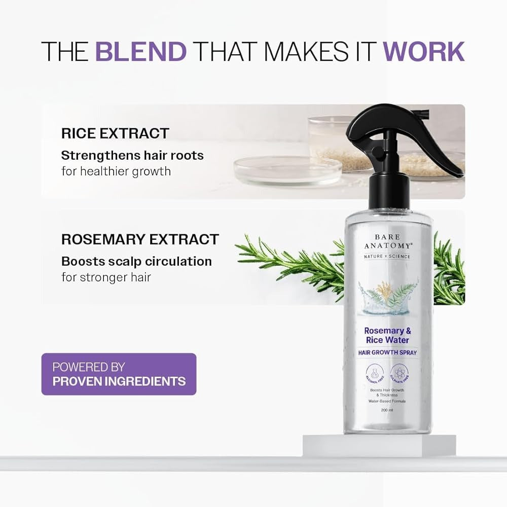 Hair growth spray bottle from SS Smart Shop, 200ml, with spray nozzle, shown in the image.