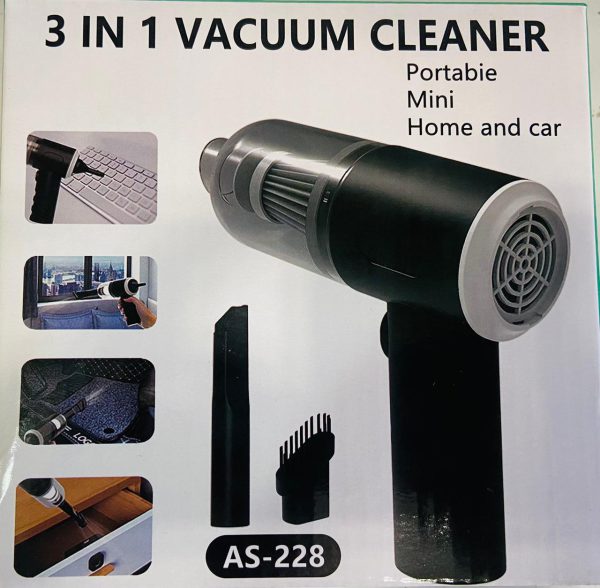 3-in-1 Mini USB Rechargeable Vacuum Cleaner – For Car, Home & Dusting (AS-228)