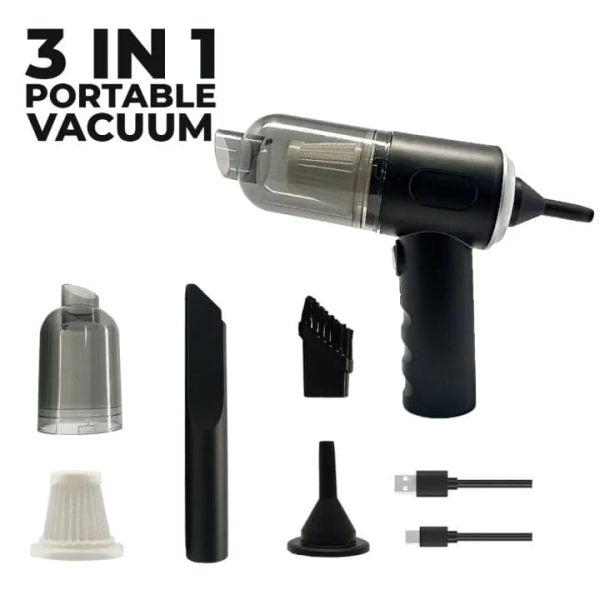 3-in-1 Mini USB Rechargeable Vacuum Cleaner – For Car, Home & Dusting (AS-228)