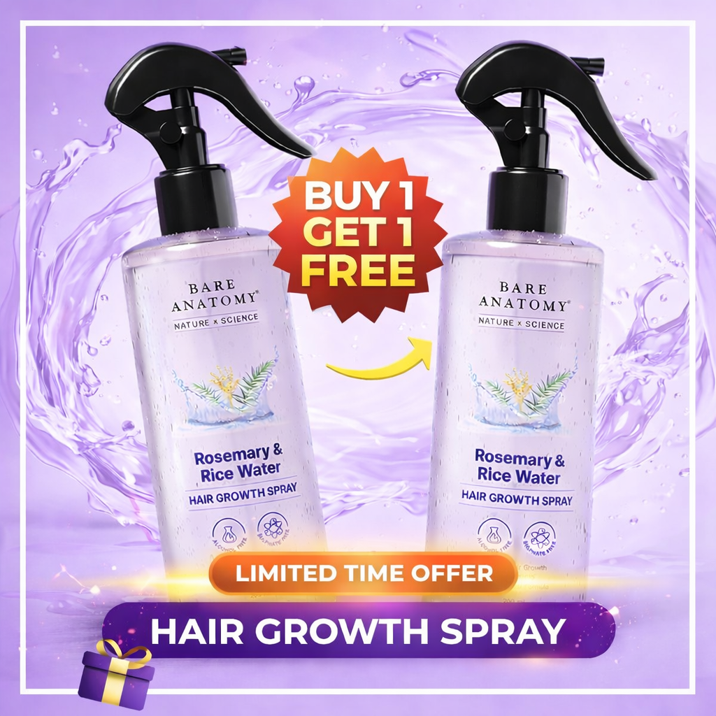 Hair growth spray 200ml by SS Smart Shop; close-up of the clear spray bottle with labeled cap for hair nourishment.