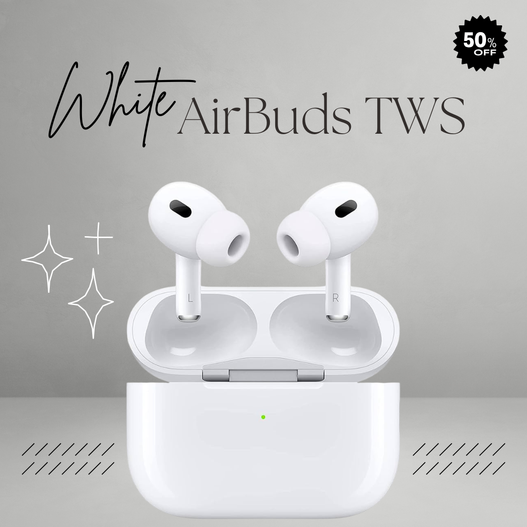 White TWS AirBuds | 50% OFF – Shop Now