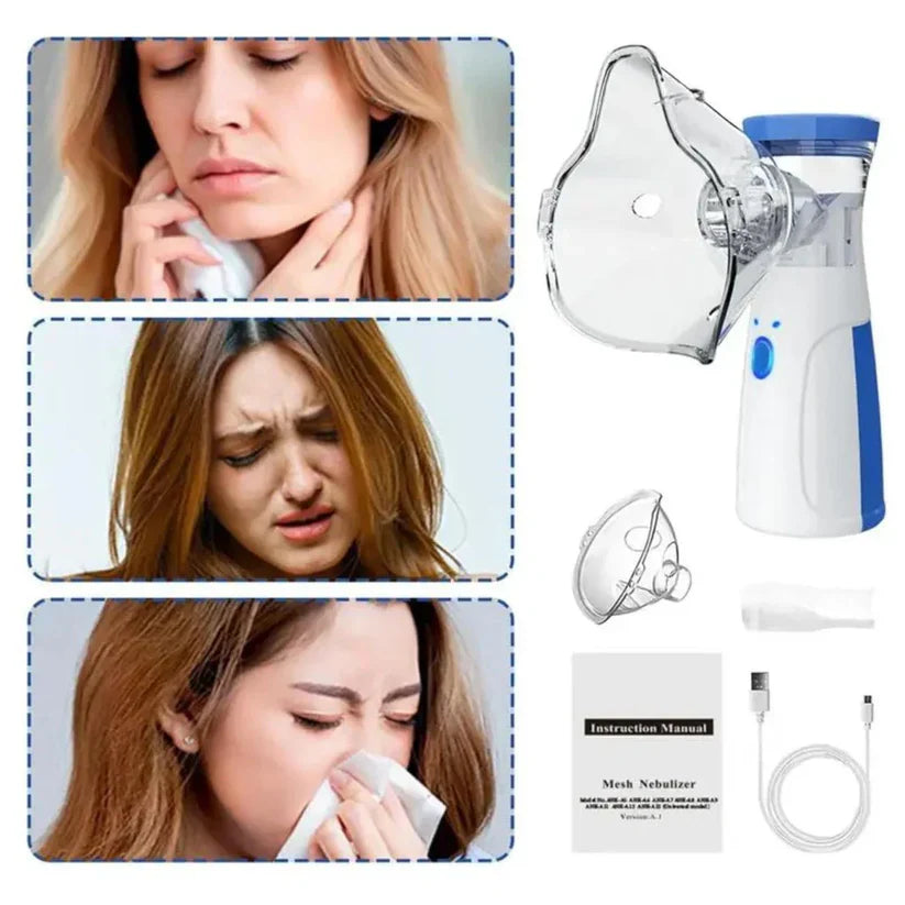 Mini Portable Silent Mesh Nebulizer — Handheld Inhaler for Asthma & Respiratory Care