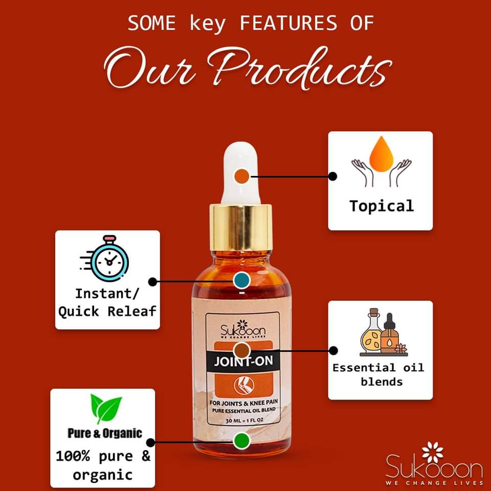 Sukoon Joint-On Oil – 30ml | Relief for Joint, Back, Knee & Arthritis Pain, Strains & Sprains