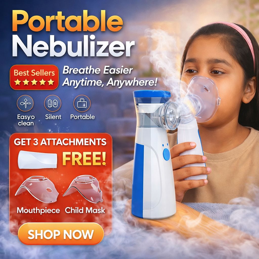 Mini Portable Silent Mesh Nebulizer — Handheld Inhaler for Asthma & Respiratory Care - SS Smart Store