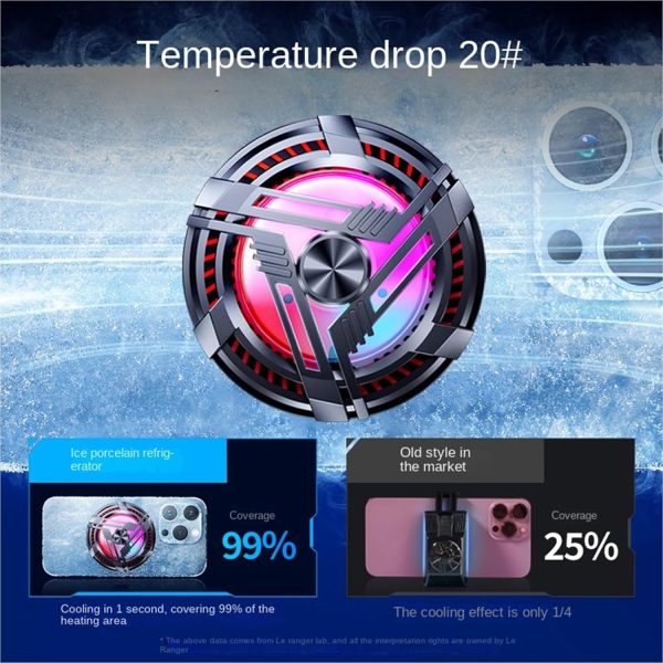 AL-02 Magnetic Phone Cooler with RGB Lights – Semiconductor Cooling Chip for Mobile Gaming