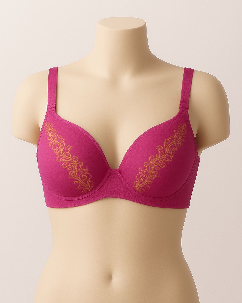 Luxury Silk Embroidered Padded Bra – Soft Fabric, Elegant Design & All-Day Comfort for Women