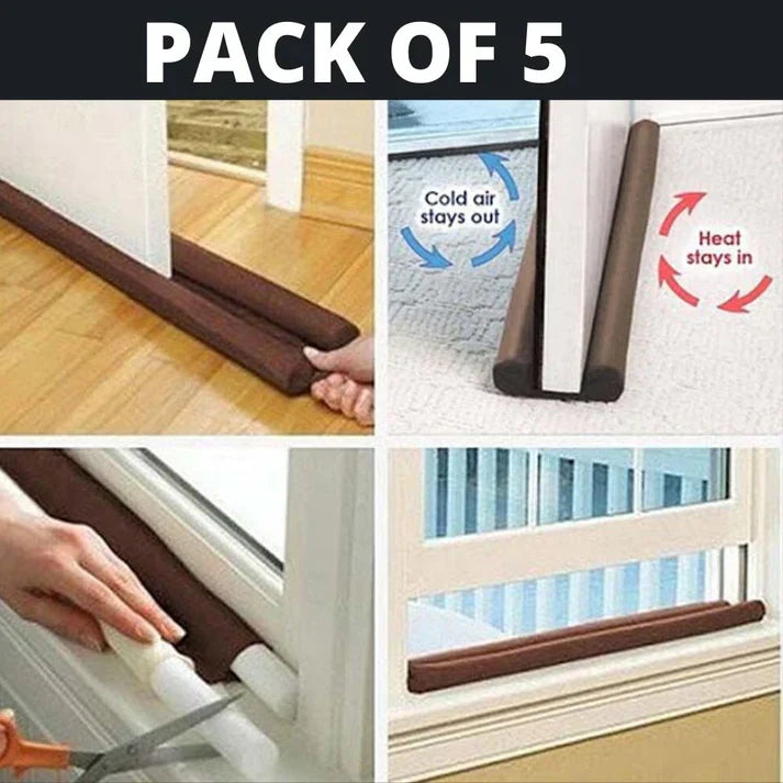 Pack of 5 – Door & Window Draft Stoppers (Hot & Cold Protection)