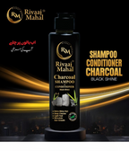 Rivaaj Mahal Charcoal Shampoo + Conditioner – For Deep Cleansing & Silky Black Shine - SS Smart Store