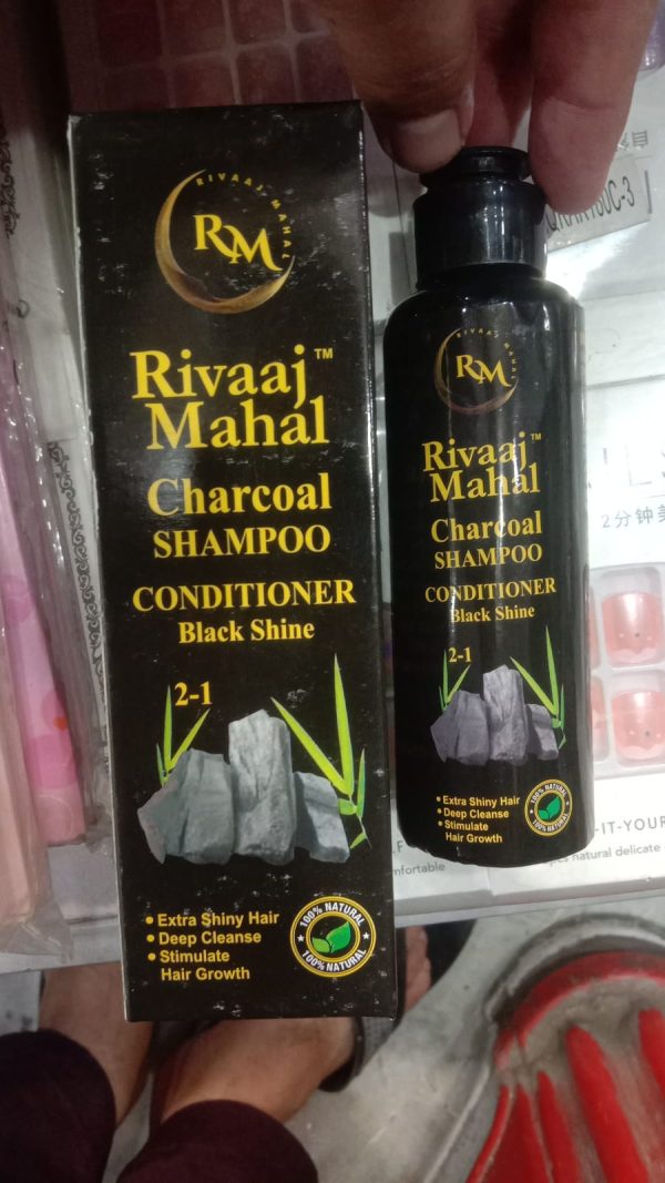 Rivaaj Mahal Charcoal Shampoo + Conditioner – For Deep Cleansing & Silky Black Shine