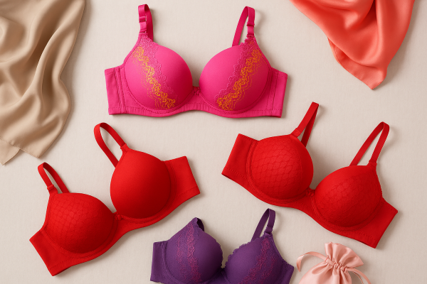 Luxury Silk Embroidered Padded Bra – Soft Fabric, Elegant Design & All-Day Comfort for Women