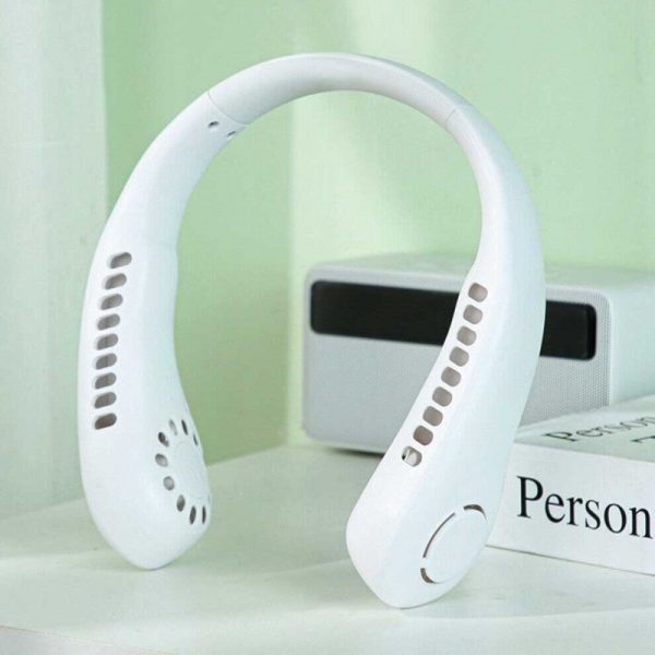 Vaneless Hanging Neck Fan – Portable Bladeless Rechargeable Air Conditioner with Silent Cooling